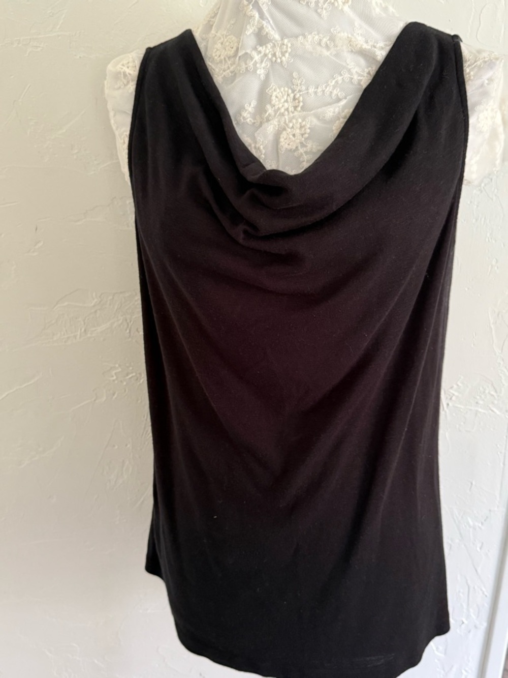 Sonoma Goods For Life Black Drape Neck Tank XL